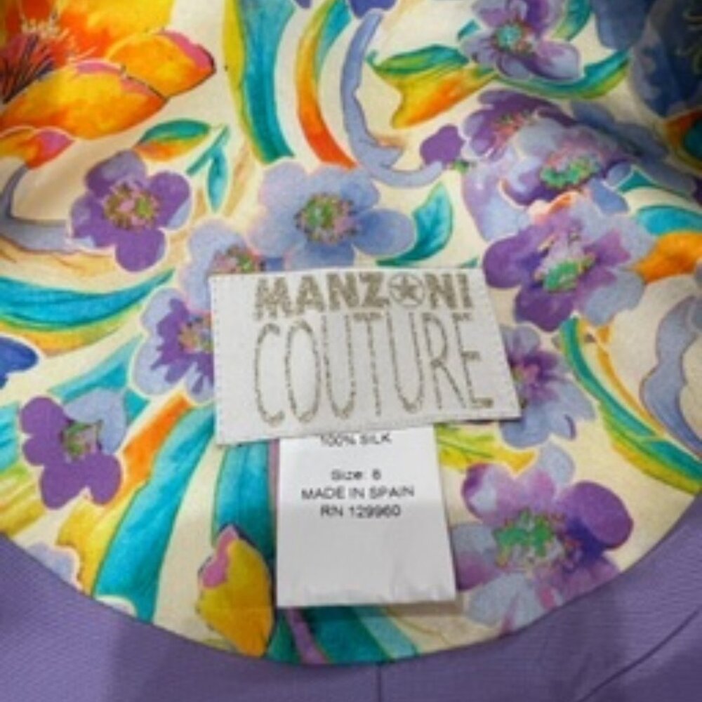 Manzoni Couture 100% Silk Floral Ruffle Jacket - Picture 3 of 3